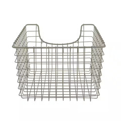 Scoop 13 In. D X 12 In. W X 8 In. H Medium Satin Nickel Steel Wire Storage Bin B