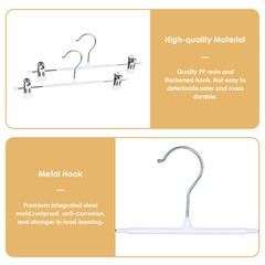 10/20/60/80PCS Skirt Hangers with Clips, Metal Pants Hangers For Clothes Trouser