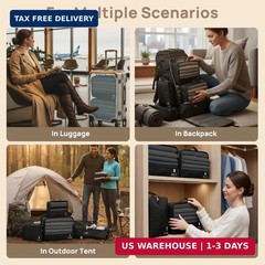 7 Set Compression Packing Cubes for Travel, Luggage Organizer Bags for Suitcases