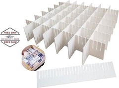 12 separadores de cajones de plástico para bricolaje, ajustables blancos