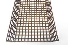 Vintage Industrial Iron Grid Basket Rusty Wire Metal Storage Crate Primitive 12”
