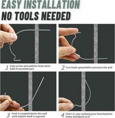 32pcs Professional-quality Picture Hanging Hooks – Effortless Install & Support