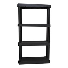 Hyper Tough 4 Shelf Plastic Shelving Unit 2 Pack Black 30 x 56.2 in