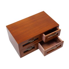 Vintage Small Wooden Desktop Storage Box Drawer Display Shelf Organizer Craft US