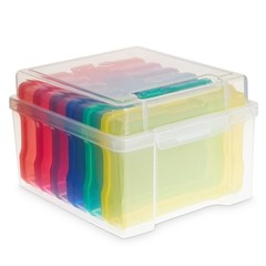 Paper Junkie Photo Storage Box – 4 x 6 in 7.3 x 8.2 x 5.5 inches, transparent