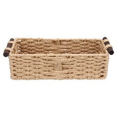 Handmade Toilet Paper Basket Woven Storage Organizer with Handles