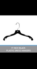 Plastic Dress Hangers 100 Black 17″ Retail Clothing Swivel Hooks Shirt Top