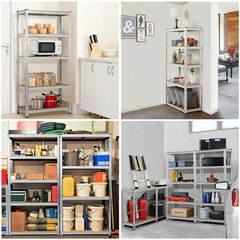5 Tier Shelving Unit Adjustable Garage Storage Utility Rack Shelves