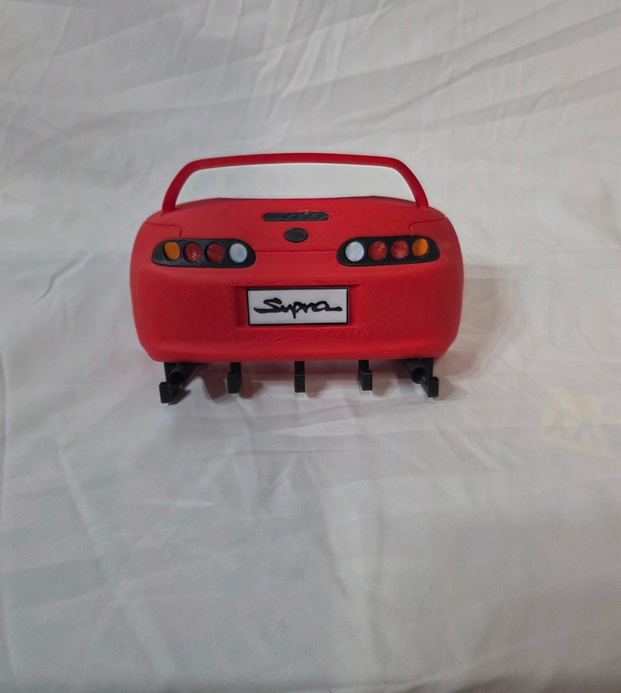 Supra Wall Mounted Key Holder Rack, 6 Traditional Hooks, Red/Black Plastic
