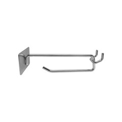 Chrome Pegboard Metal Plate Scanner Hooks 4” Retail Store Display – 4 Pc