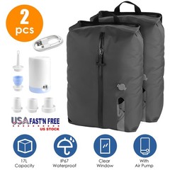 2Pcs 17L Travel Vacuum Bags for Luggage w/ Pump Reusable Vacuum Seal Bags