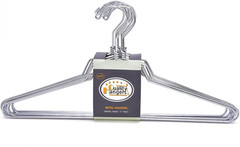 16″ Quality Metal Hangers, 10-Pack, Swivel Hook, Stainless Steel Heavy Duty