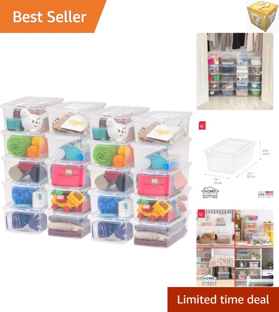 Effortless Organization with 20 Clear Stackable Storage Bins – 6 Qt, BPA-Free