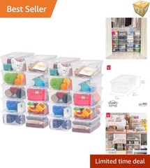 Effortless Organization with 20 Clear Stackable Storage Bins – 6 Qt, BPA-Free