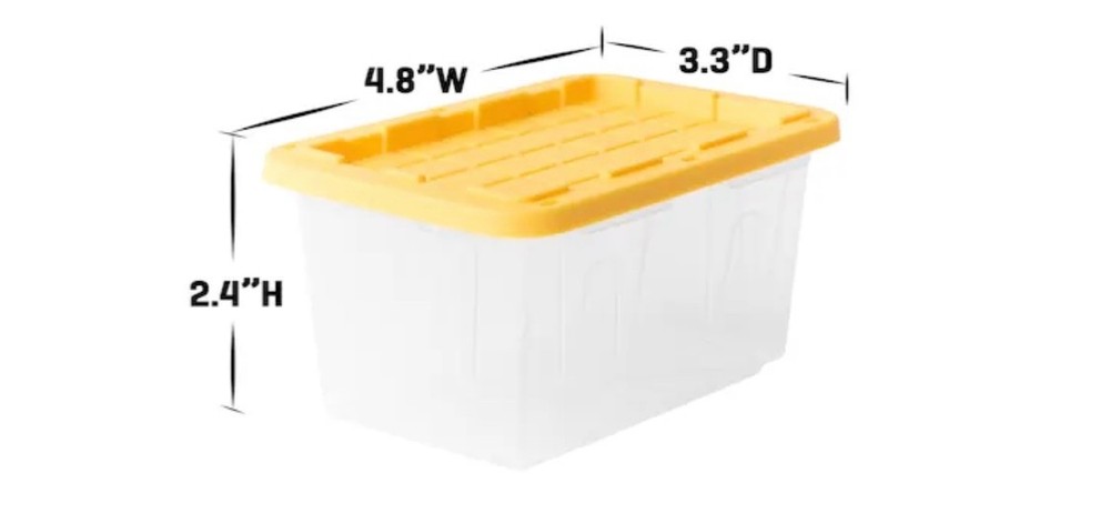 Mini Commander Yellow Stackable Tote with Standard Snappers