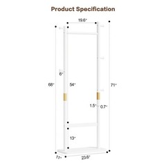 71″Coat Racks solid wood hanger Solid environmental protection easy to assembleW