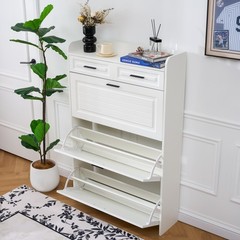Shoe Cabinet with 3 Hidden Flip Drawers & 2 Storage drawer
