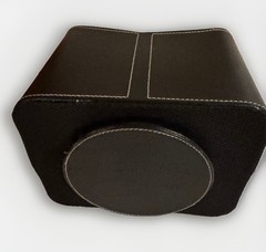 Unbranded Black Faux Leather Spinning Remote Control Holder Desk Organizer Only