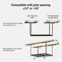FLEXIMOUNTS 3×4 Overhead Garage Storage Rack Adjustable Organization System