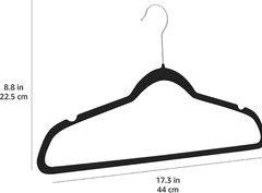 20 Count Black Standard Hangers for Closet Organization