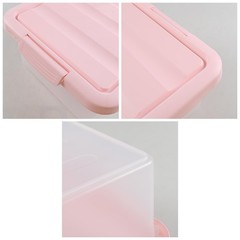 14 Quart Plastic Latching Storage Box, Plastic Underbed Storage Bin with Pink…