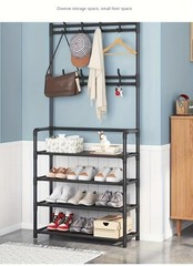 Black Generic Coat/Shoe Rack 2 In 1