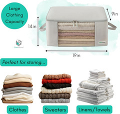 2 Pack Clothing Storage Bags Clothes Organizer Folding Fabric Bags for Sweaters,