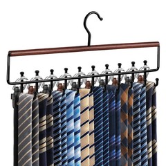 Upgraded 2-in-1 Black Non Slip Space Saving Tie and Belt Hanger Closet Organizer