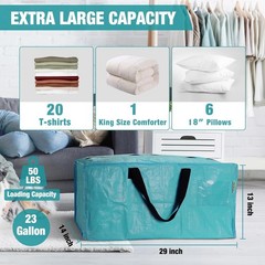 WORKPRO 6 Pack Extra Large Moving Bags Heavy-Duty Storage Tote for Space Saving