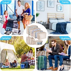 8x Packing Cubes Luggage Organizer Storage Bags Suitcase for Travel Accessories