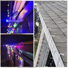 120PCS Christmas Light Clips Gutter Clips Hooks String Lights Clips Mini White