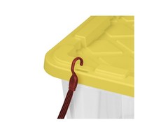 Sterilite 27 Gal Industrial Storage Tote Clear Bin Yellow Lid 4 Pack