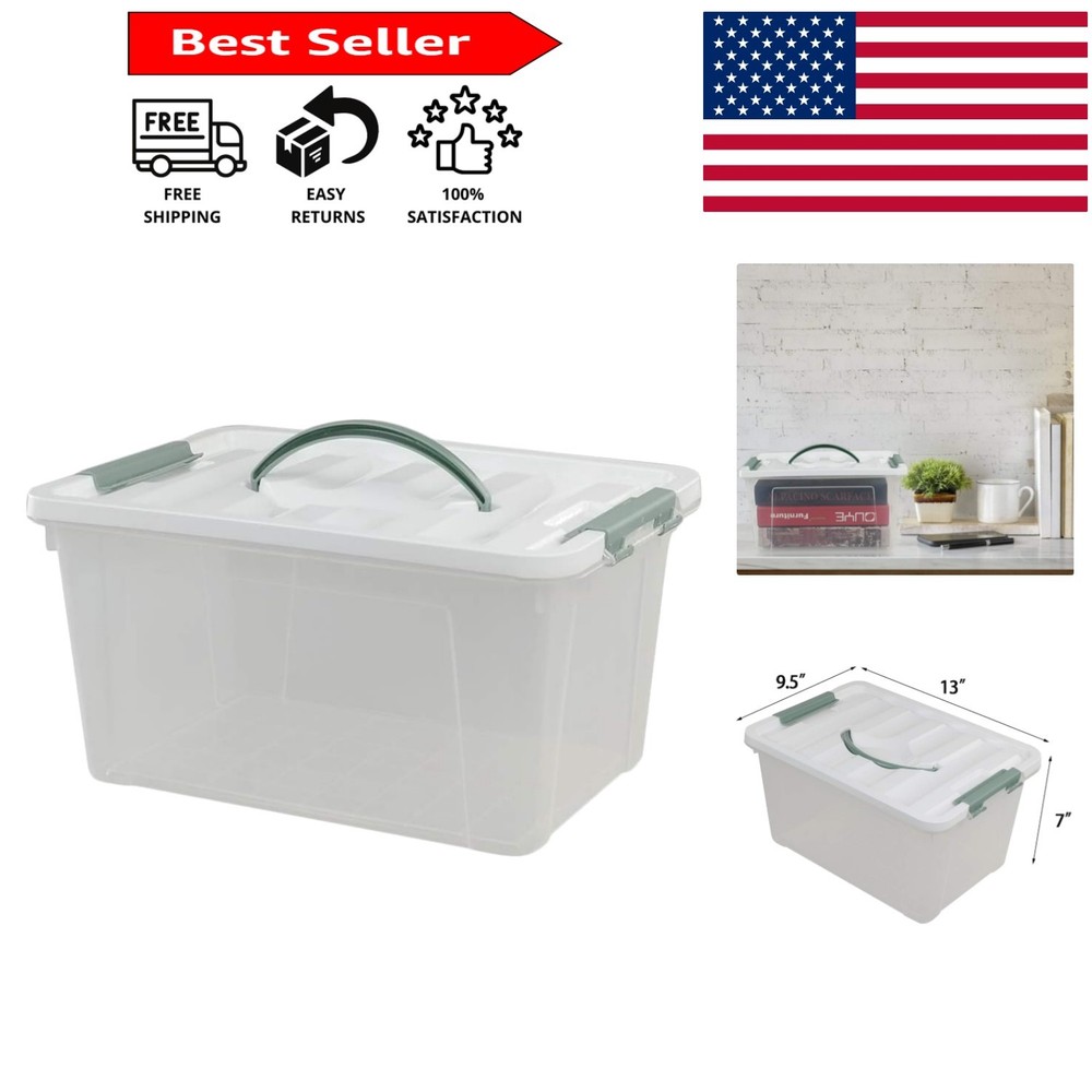 Durable 14 Quart Waterproof Clear Latching Box Perfect for Organizing Crafts