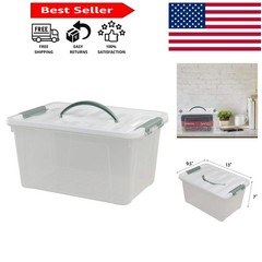 Durable 14 Quart Waterproof Clear Latching Box Perfect for Organizing Crafts