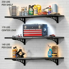FEBTECH 2-Pack 47×18 Garage Wall Shelves Heavy Duty Metal Storage Rack