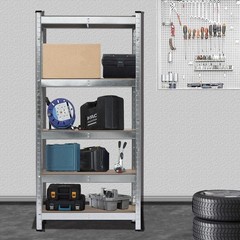 5 Tier Shelving Unit Adjustable Garage Storage Utility Rack Shelves