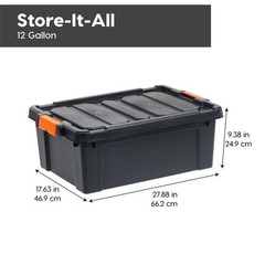 IRIS 12 Gal. Plastic Storage Bins with Lids, Latching Totes, Heavy Duty