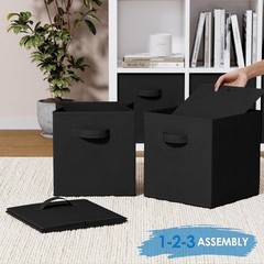 Storage Cube Set, 8-Piece – 10.5×10.5×11 inches – (Black)