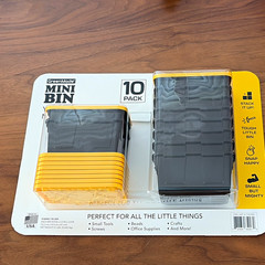 GreenMade Mini Bin Stackable Plastic Storage Bins 10-Pack Black/Yellow