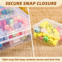 Bead Organizer Box 32 Pcs Small Clear Storage Containers with Lids for Jewelry