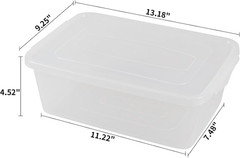 3 Pack 6.5 Quart Clear Lidded Storage Bins for Dough Proofing and Organizing