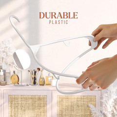 Plastic Hangers 50 Pack White – Clothes Hangers – Makes the Perfect Coat Hanger