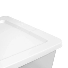 Sterilite 41 Quart Storage Box, Clear Plastic Storage Bin with Snap-on Lid.