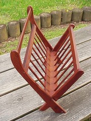 Unsigned Danish Modern Solid Teak FOLDING MAGAZINE RACK by Ernest Sohn for ETCO