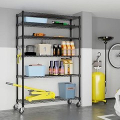 82″H Heavy Duty NSF Metal Shelves Garage Shelving Wire Shelving Unit with Wheels