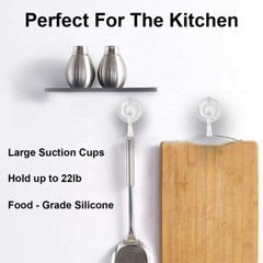 2PCS Heavy Duty Suction Cup Hook Cup Wall Wreath Hanger Window Shower Kitchen