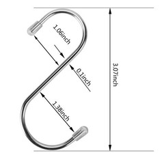 10 Pcs S Hooks for Hanging, 3.07 Inch Heavy Duty Stainless Steel S Shaped S H…