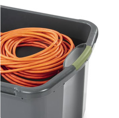 Sterilite 17.5 Gallon EZ Carry Storage Tote with Handles, Gray/Green, 6 Pack