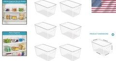 Clear Plastic Storage Bins – 6 Count with Handles for Easy Kitchen Organization