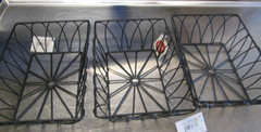 3 – Tablecraft 10537 Rectangular Serving Basket – 9L X 6W X 2 1/2H, Metal, Black